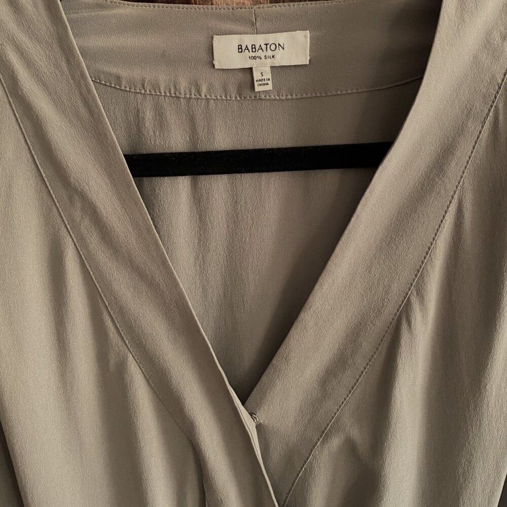 Aritzia Babaton Corbett 100% Silk Romper in gray - Picture 3 of 16